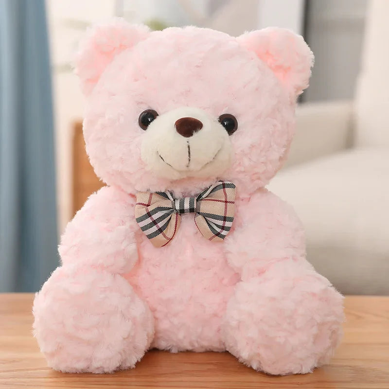 Kawaii Teddy Bear Plush Toy with Bow 25/35cm Soft Stuffed Animal for Gift