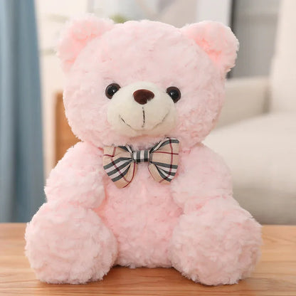 Kawaii Teddy Bear Plush Toy with Bow 25/35cm Soft Stuffed Animal for Gift