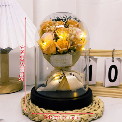 Eternal LED Rose Acrylic Dome Decor