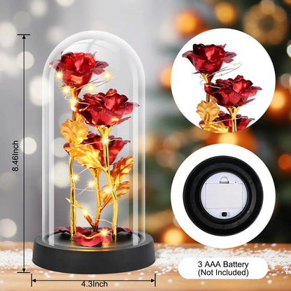 Glass Dome LED Rose - Romantic Gift for Women