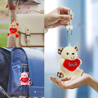 Valentine Small Plush Bear with Heart Soft Stuffed Toy