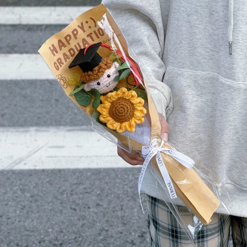 Crochet Sunflower Bouquet Handmade Eternal Flowers for Gifts and Decoration