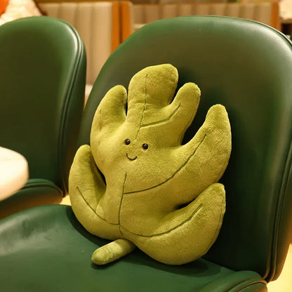 Soft Leaf Plush Pillow Decorative Cushion