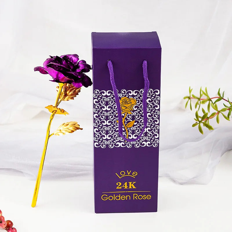 Artificial 24K Gold Rose with Gift Box Luxury Present