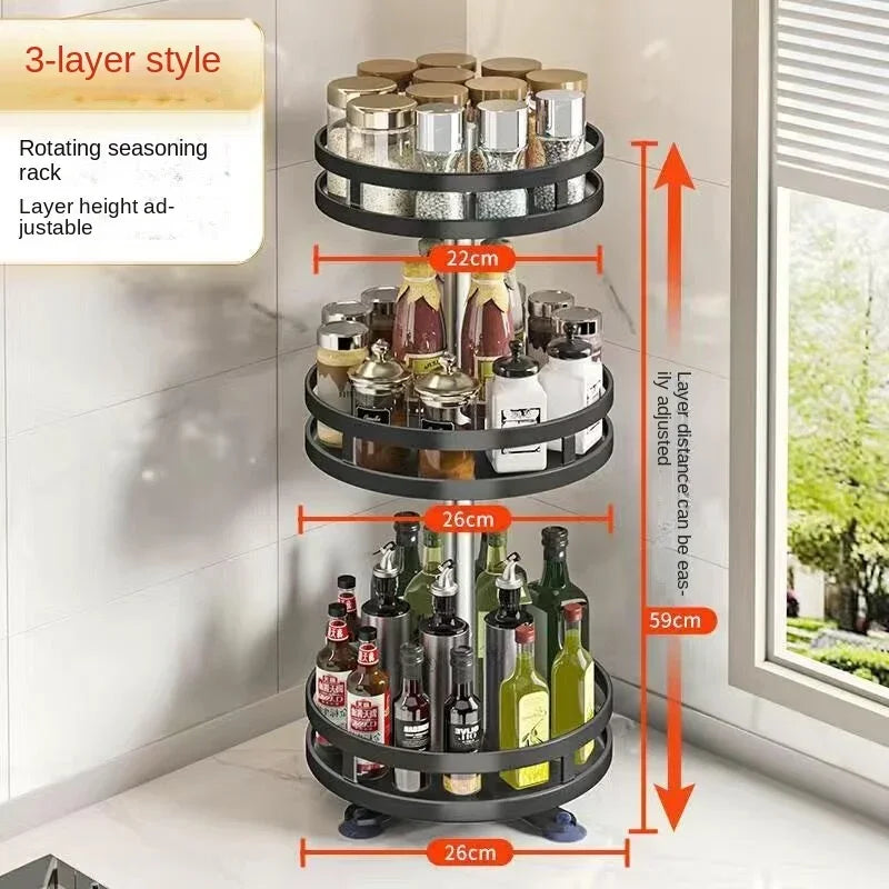 360 Rotating Spice Rack Organizer