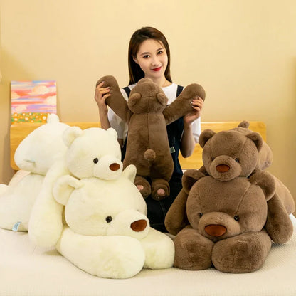 Prone Polar Bear Plush Toy - Soft, Weighted, Perfect Gift for Friends!