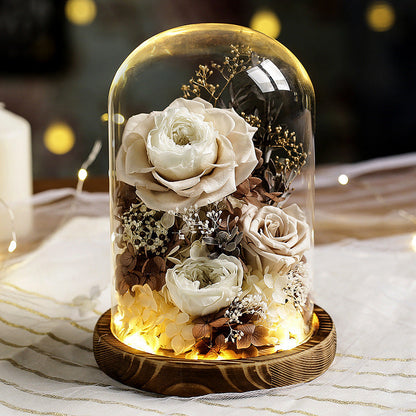 Eternal Rose Glass Dome Light Decor