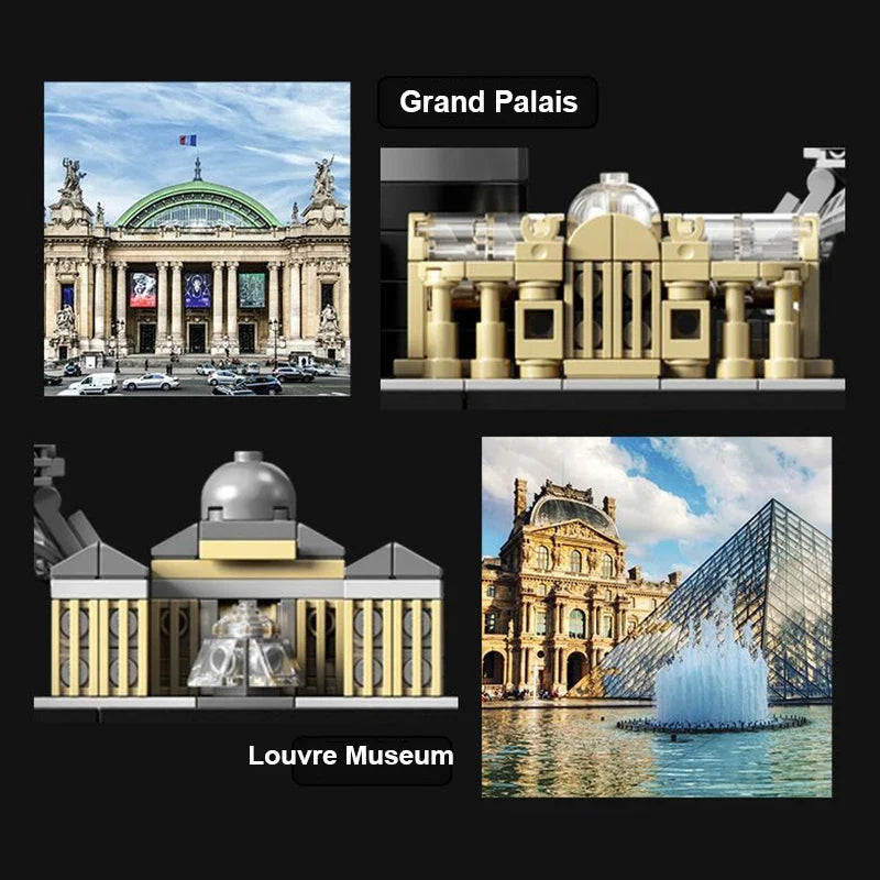 694PCS Arc De Triomphe Eiffel Tower Architecture Pairs Building Blocks