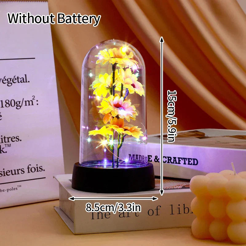 Eternal Galaxy Rose with LED Lights Romantic Gift for Valentine's Day and Wedding