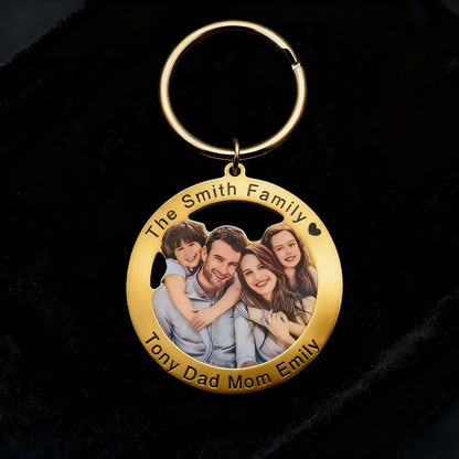 Personalized Photo Keychain for Family Couples and Pets