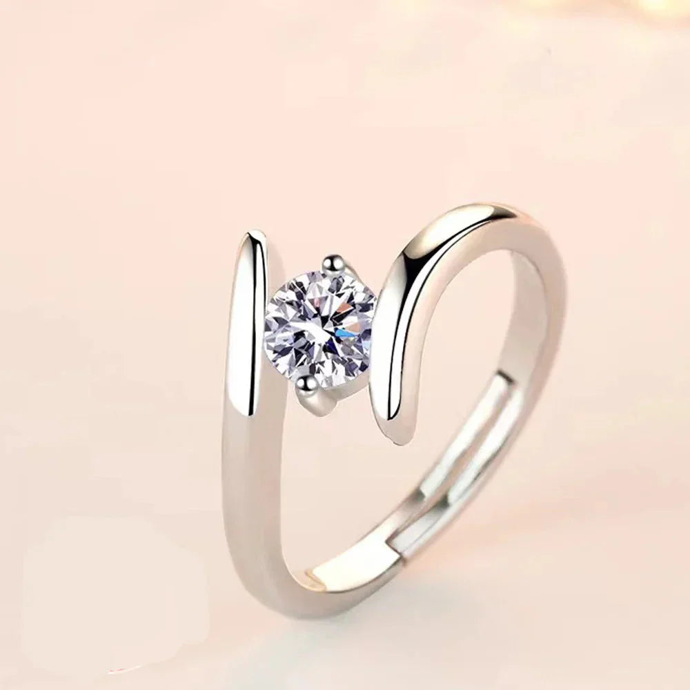 925 Sterling Silver Zircon Statement Ring