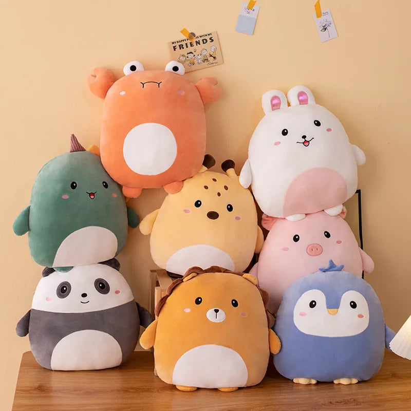 Cuddly Kawaii Zoo Animal Plushies - Soft Squishy Pillows for Kids