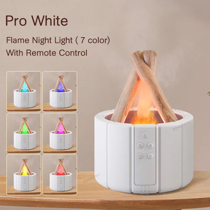 Firecamp Simulated Flame Aroma Diffuser: Ultrasonic Mist & Led Essential Oil Humidifier
