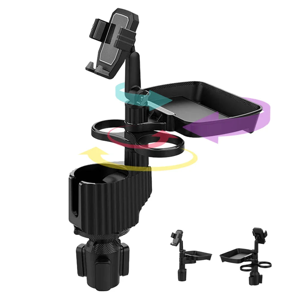 3 In 1 Adjustable Car Cup Tray With Phone Holder