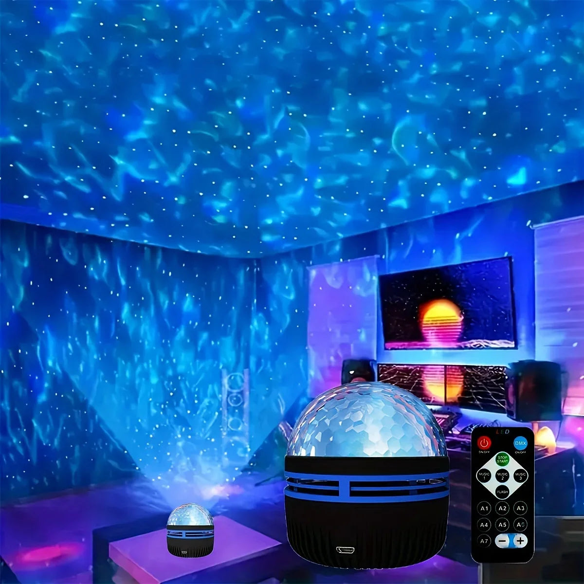 Starry Galaxy Ocean Wave Projector