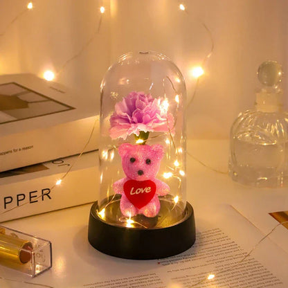 Eternal Rose LED Light in Glass Dome for Valentine's Day and Special Gifts