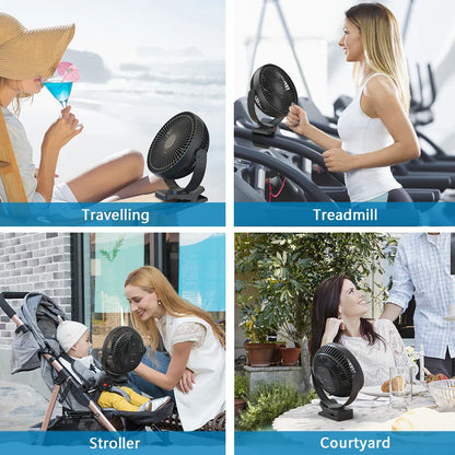Rechargeable Desk Fan | Portable, Quiet, Clip-On For Home, Office, Outdoor