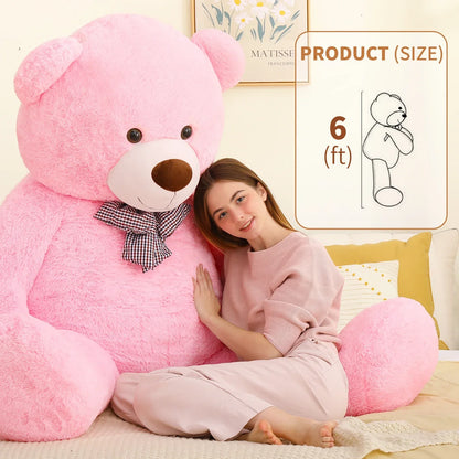 Giant 6-Foot Pink Teddy Bear Plush Toy for Valentine's Gift