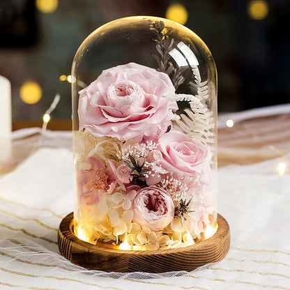 Eternal Rose Glass Dome Light Decor