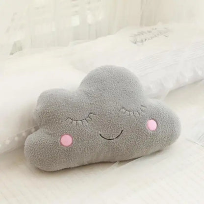 Soft Plush Cloud & Star Raindrop Pillow - Cozy Kids' Room Decor