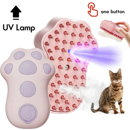 Steamy Pet Brush With Built-In Sprayer