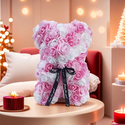Artificial Rose Bear Decorative Gift