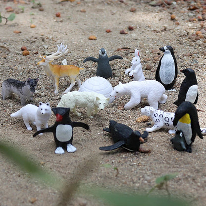 Montessori Miniature Lion Shark Horse Dinosaur Animals Model Set Action Figures