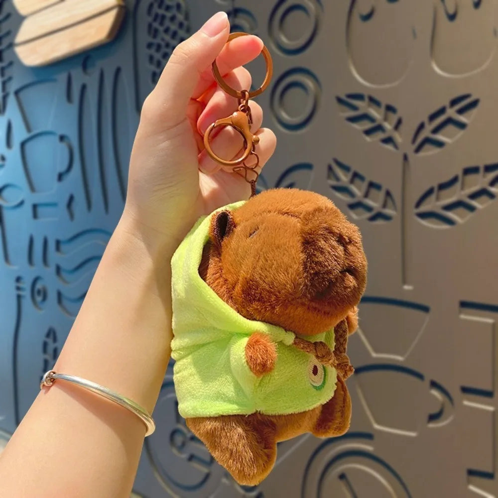 Capybara Plush Toy with Hoodie and Wings Mini Soft Stuffed Doll