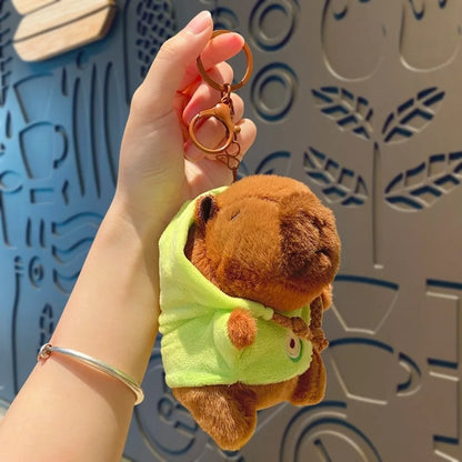 Capybara Plush Toy with Hoodie and Wings Mini Soft Stuffed Doll