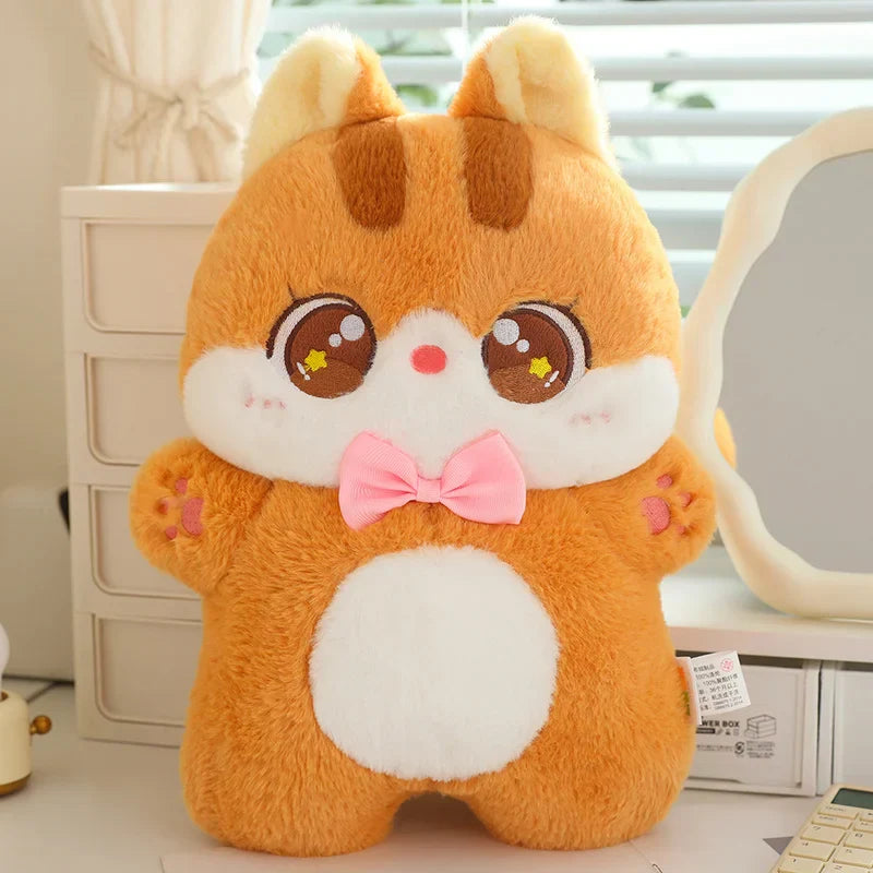 Cute Cat Bowtie Plush Toy - Soft Throw Pillow for Kids & Girlfriends