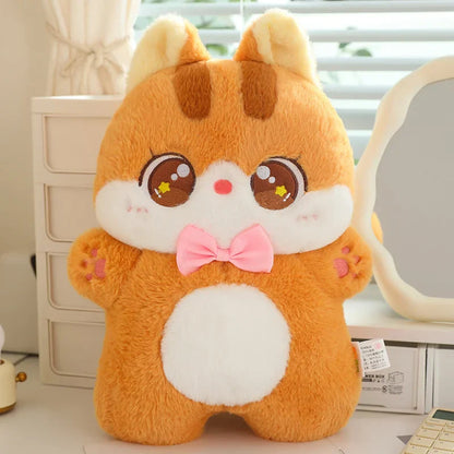 Cute Cat Bowtie Plush Toy - Soft Throw Pillow for Kids & Girlfriends