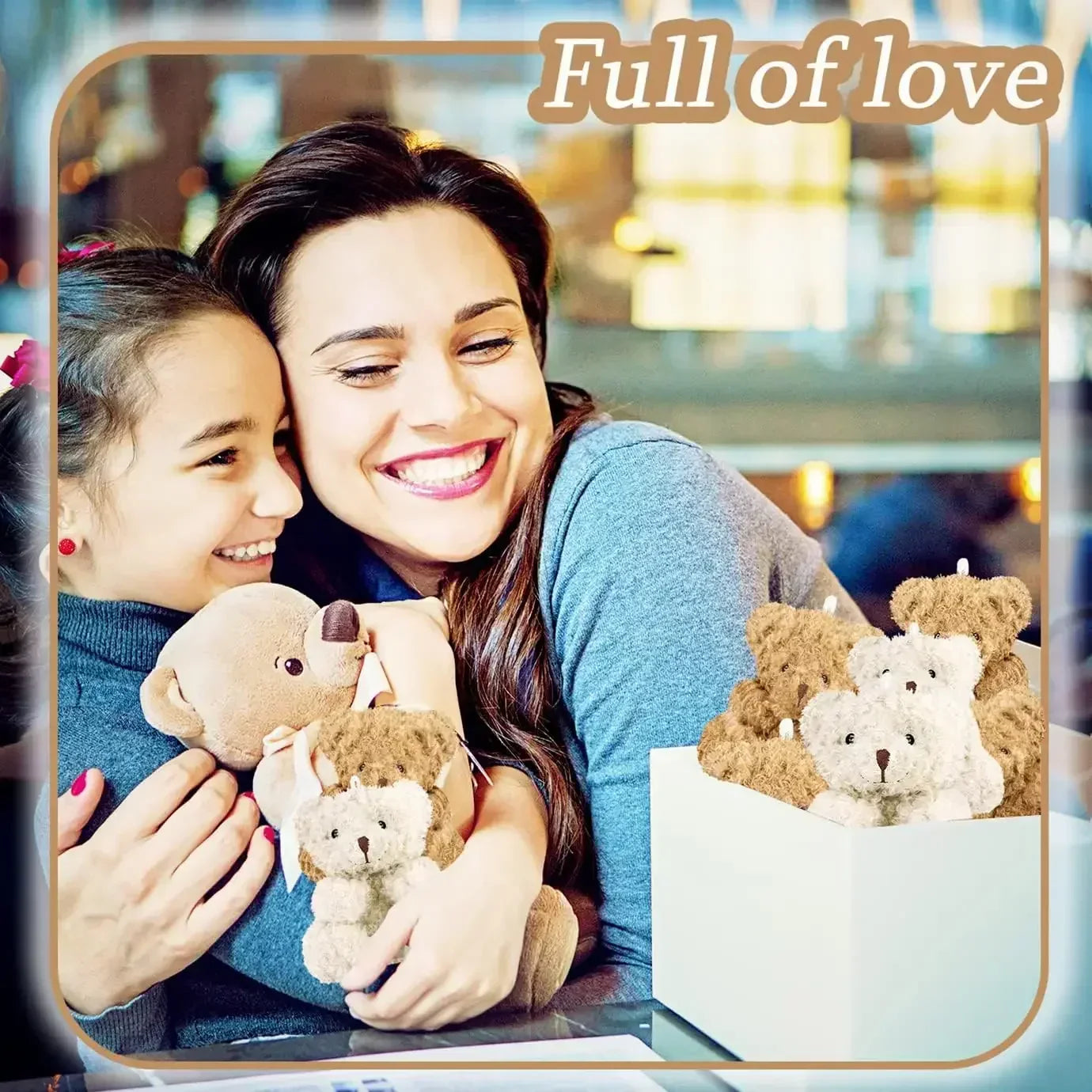 Mini Teddy Bear Plush Toys 4 Inch - Soft Stuffed Bears for Party Favors and DIY Gifts