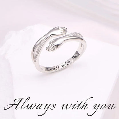 Delicate Adjustable 925 Sterling Silver Ring with Cubic Zirconia