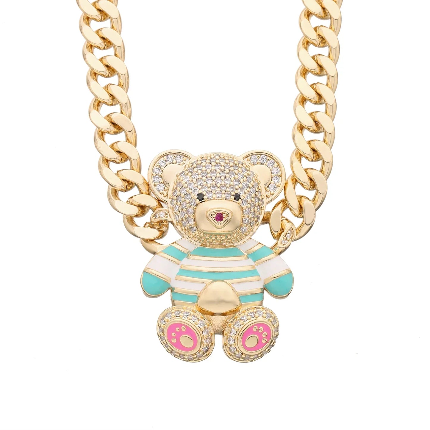 Dainty Teddy Bear Pendant Necklace
