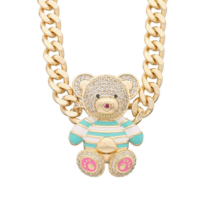 Dainty Teddy Bear Pendant Necklace
