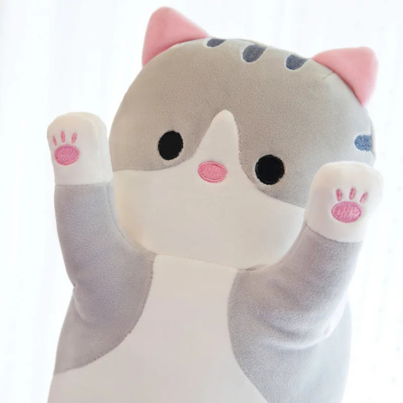 Long Cat Plush Toy Soft Pillow for Kids Girls Sleep