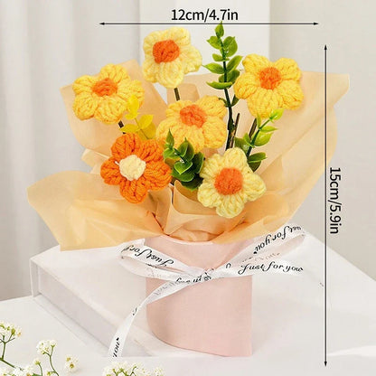 Hand-Woven Rose Flower Bouquet Artificial Flowers for Birthday and Valentine's Day