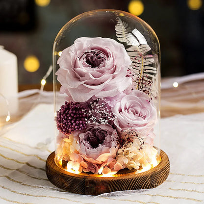 Eternal Rose Glass Dome Light Decor