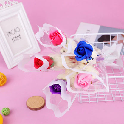 Artificial Rose Bear Soap Flower Bouquet