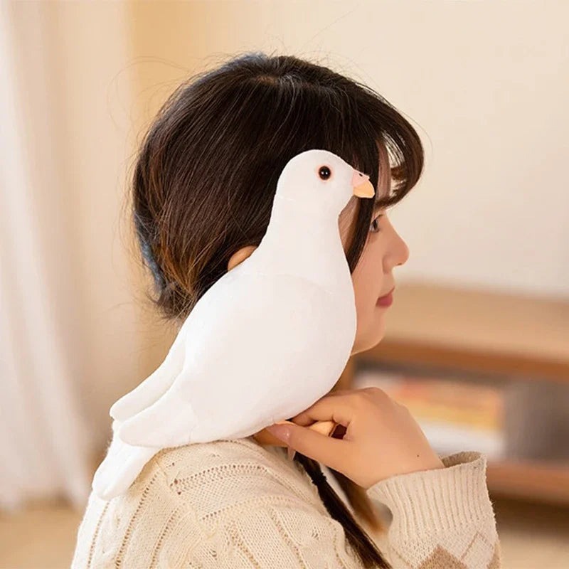Lifelike Pigeon Plush Toy Soft Simulation Bird for Kids and Home Decor