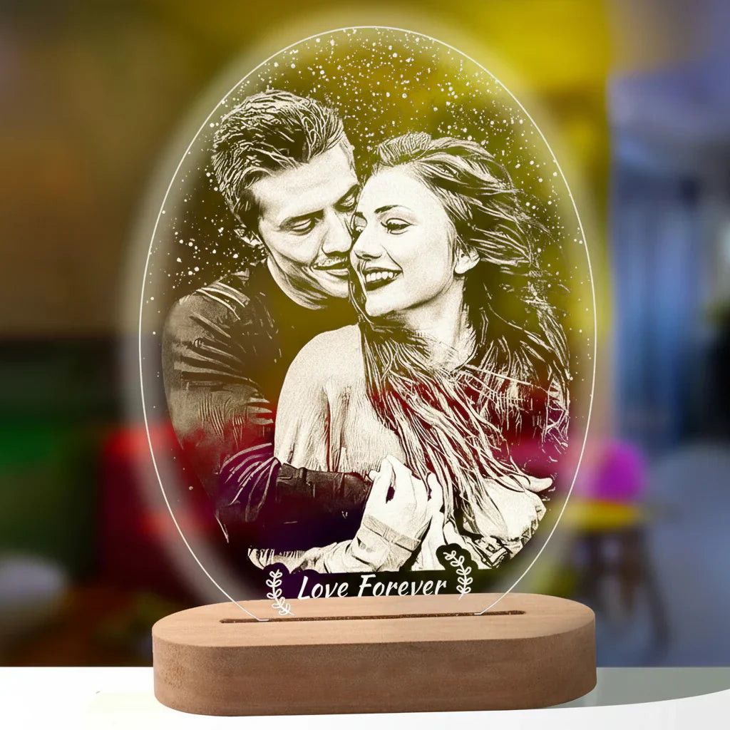 Personalized 3D Photo Night Light with Custom Text