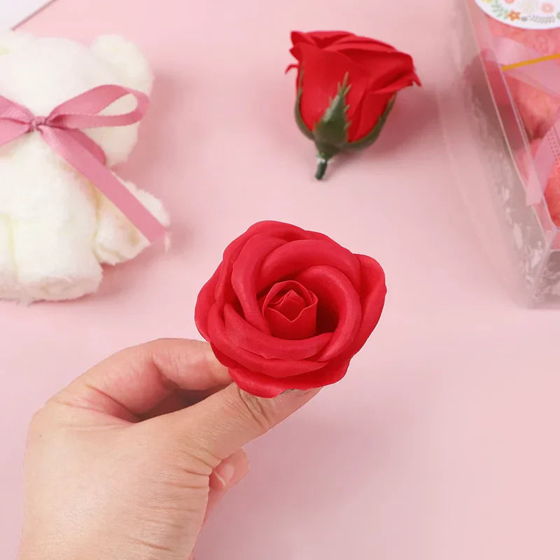 Towel Bear Soap Flower Gift Box for Valentine's Day, Wedding, Mother's Day, and Birthday
