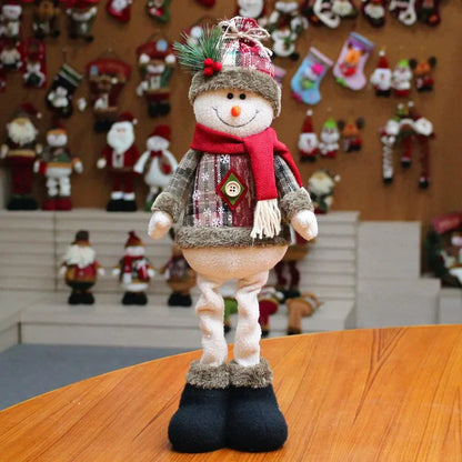 Christmas Plush Doll Set - Snowman & Santa for Festive Home Decor