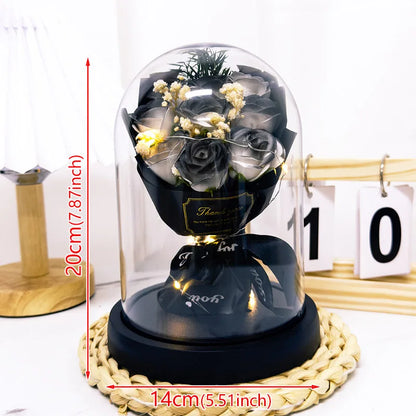 Eternal LED Rose Acrylic Dome Decor
