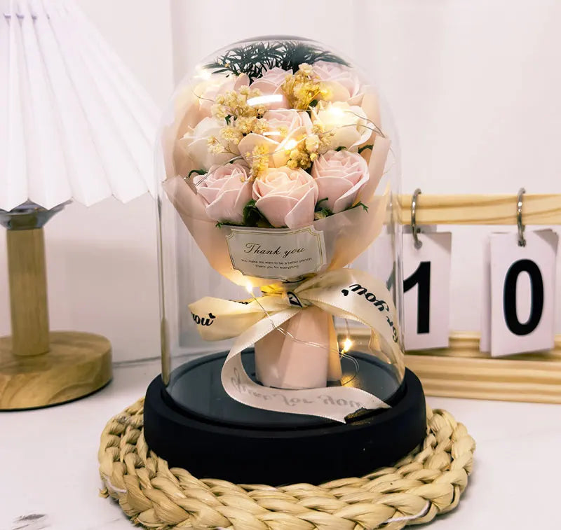 Eternal LED Rose Acrylic Dome Decor