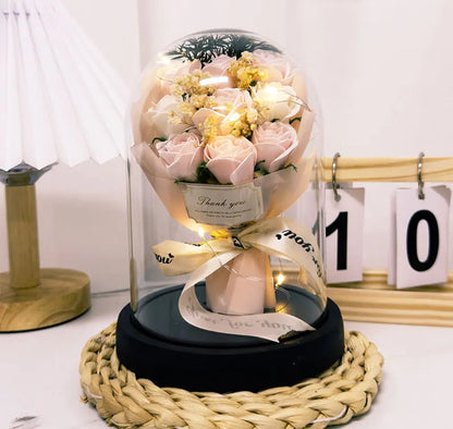Eternal LED Rose Acrylic Dome Decor