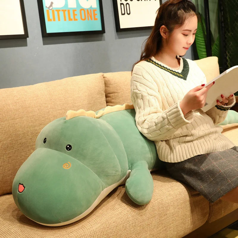 80cm Dinosaur Plush - Soft Cartoon Crocodile Pillow for Kids