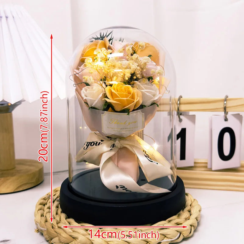 Eternal LED Rose Acrylic Dome Decor