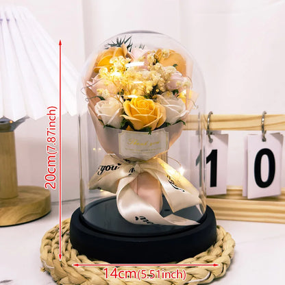 Eternal LED Rose Acrylic Dome Decor