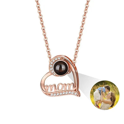 Personalized Heart Photo Projection Necklace with 100 Languages